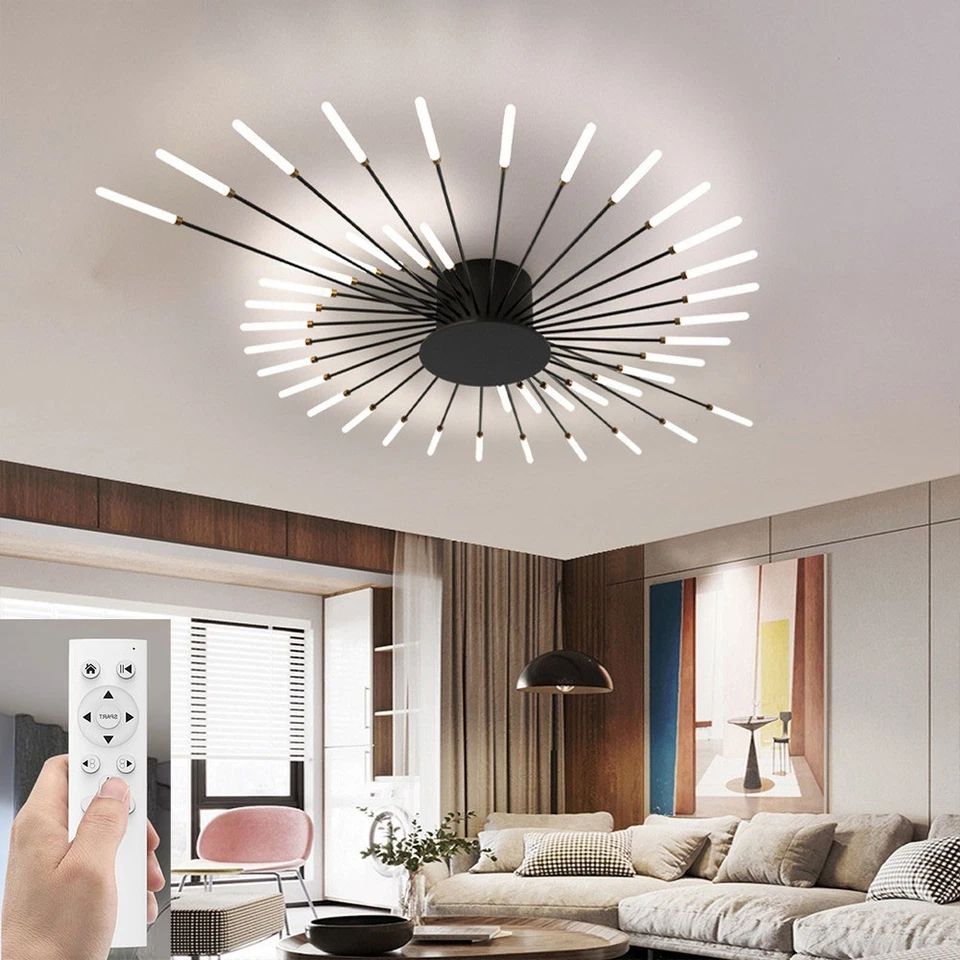 128cm Nordic LED Ceiling Light – Modern Metal Statement Ceiling Fixture