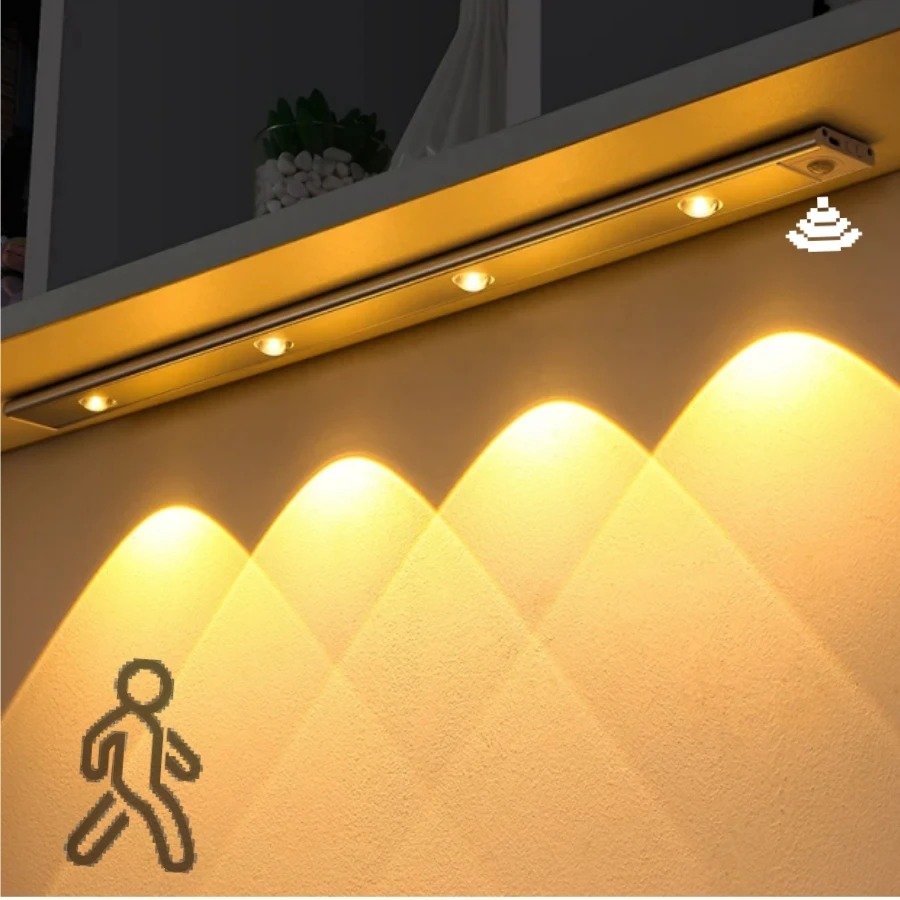 Wireless Motion Sensor Under Cabinet Lights – Rechargeable 3-Color LED Cabinet Light