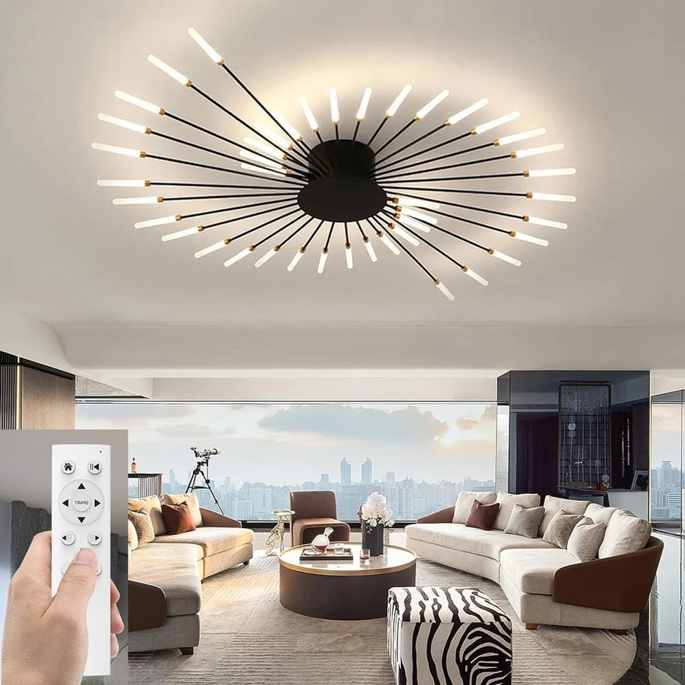 128cm Nordic LED Ceiling Light – Modern Metal Statement Ceiling Fixture
