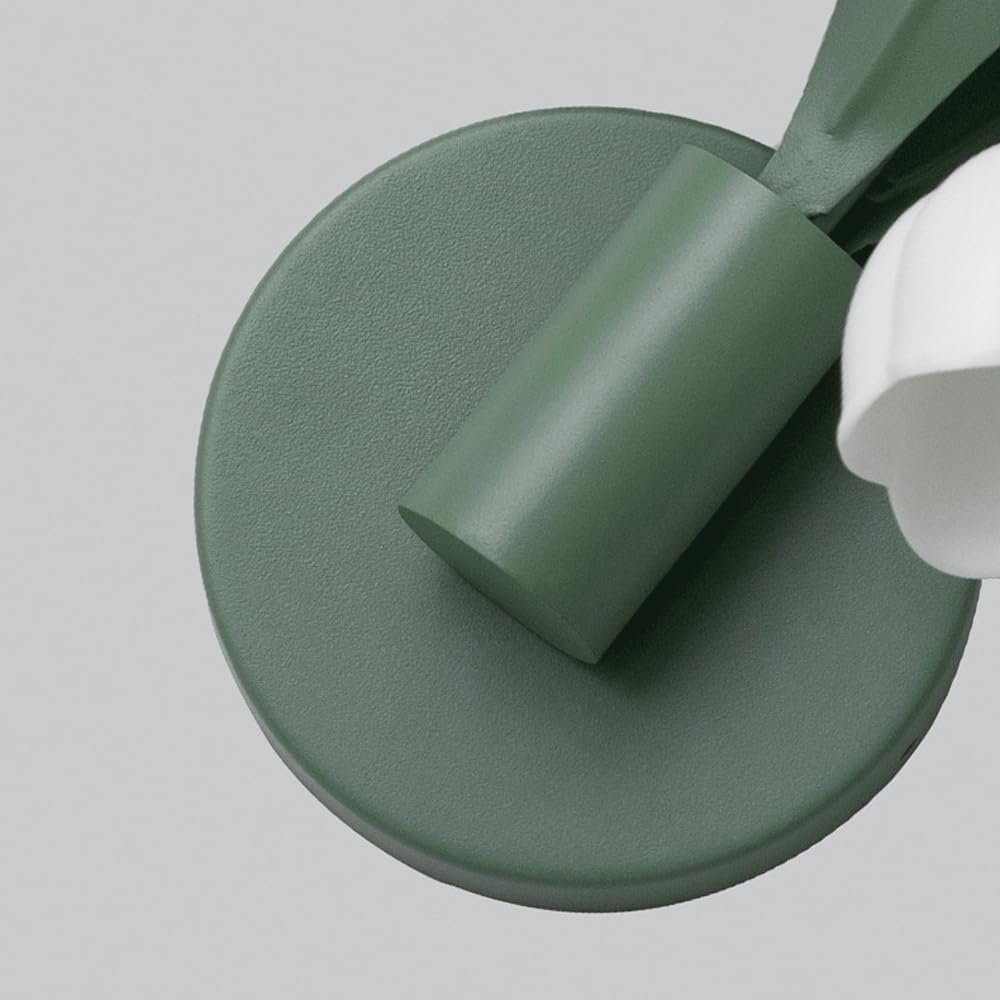 Flush Mount Wall Sconce – 5-Light Lily Green Glass Wall Lamp