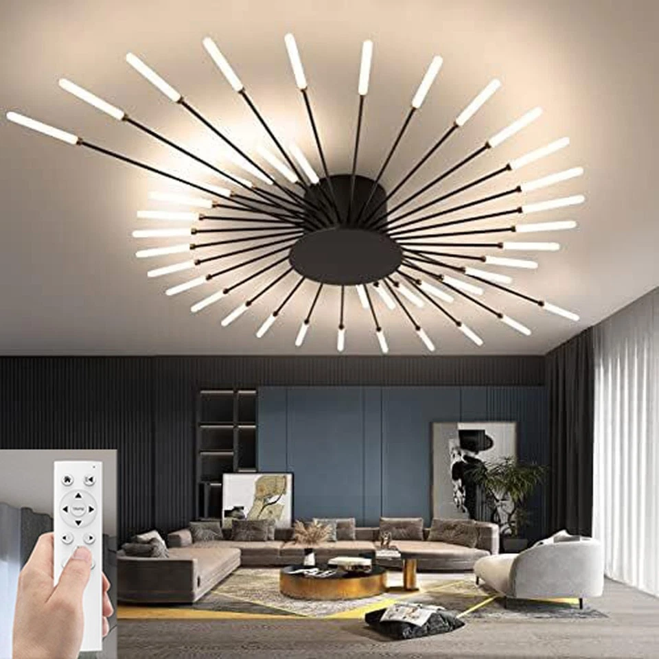 128cm Nordic LED Ceiling Light – Modern Metal Statement Ceiling Fixture