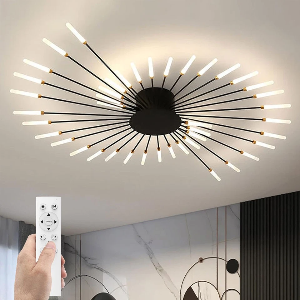 128cm Nordic LED Ceiling Light – Modern Metal Statement Ceiling Fixture