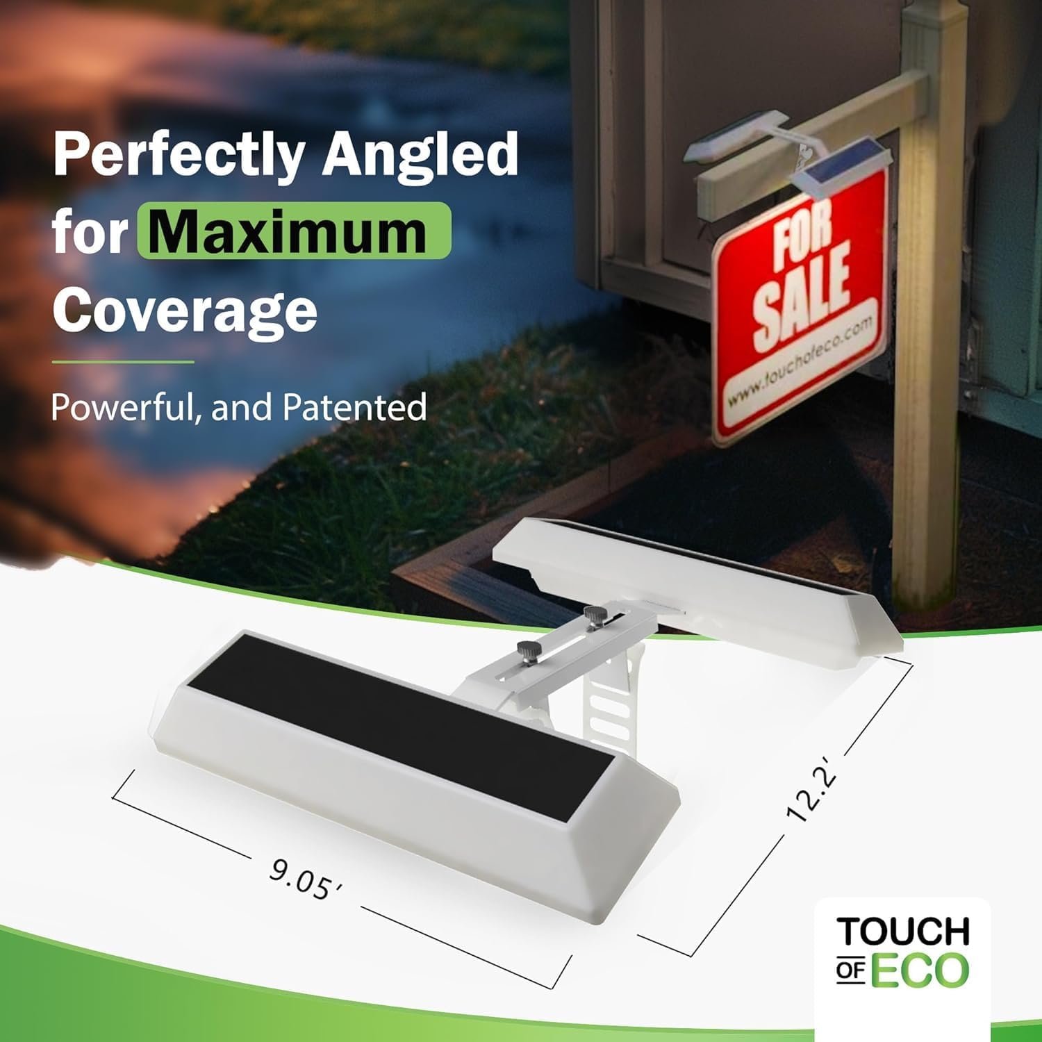 Solar Sign Lights Outdoor for Real Estate Yard Signs, Dual-Sided LED