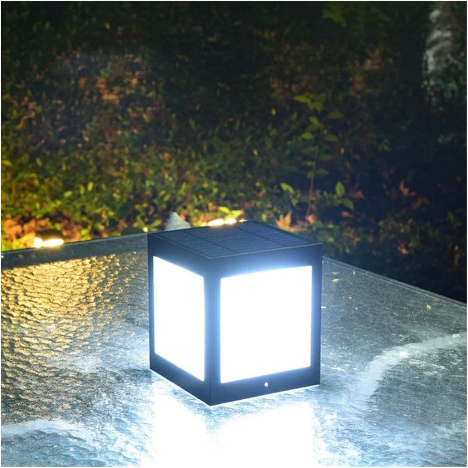 Solar Light for Yard Outdoor Column Wall Light Retro Rust Bronze