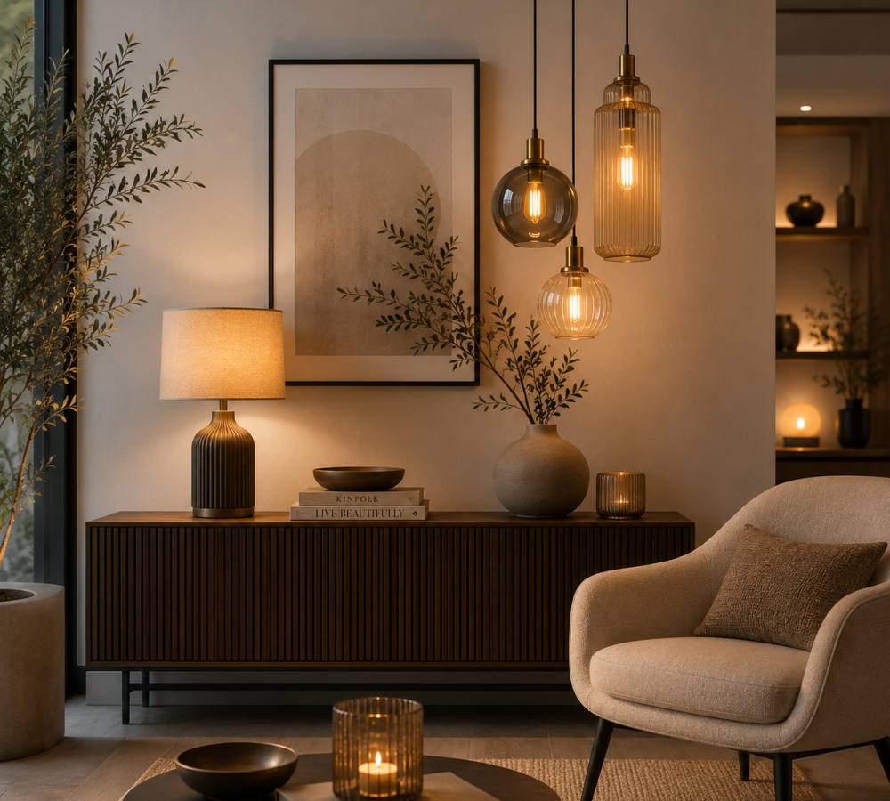 Warm Minimalist Living Corner